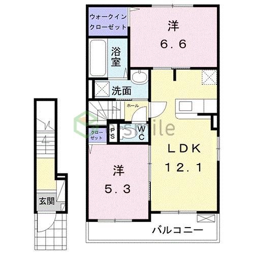 【間取り】 | エスポワール　リアン　２ｎｄＢ