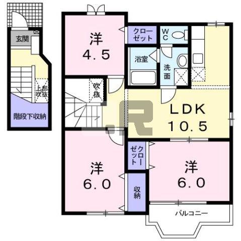 【間取り】 | ピュア　リブ　Ｄ